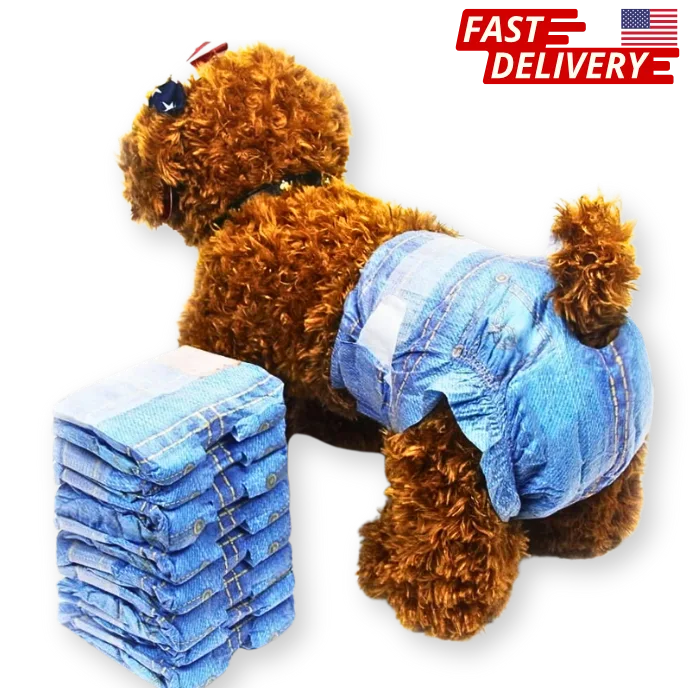 Disposable Dog Diapers for Female Dogs - Jeans Super Absorbent 24 Ct