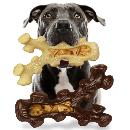 SIHRMIU 2 Pack Dog Chew Toys for Aggressive Chewers – Nylon Bone for Medium & Large Breeds, Teeth Cleaning