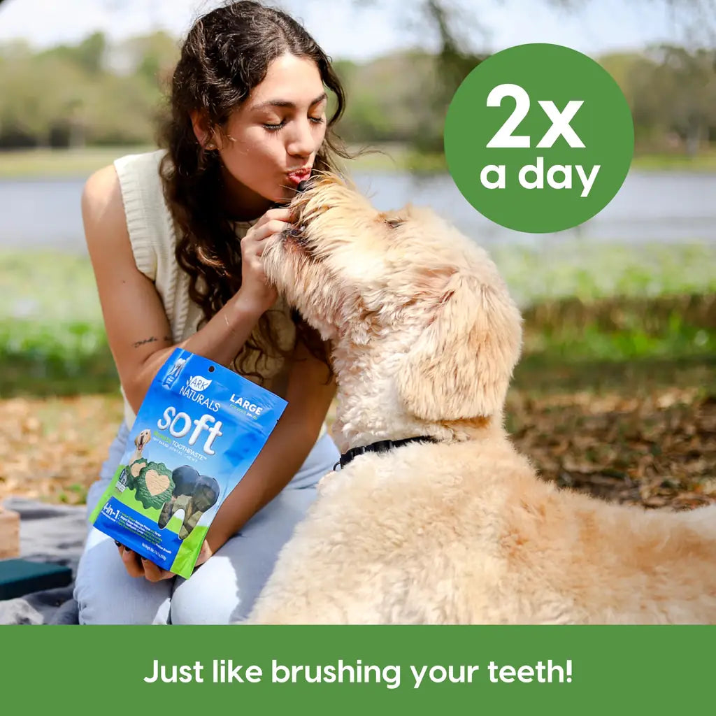 Ark Naturals Dental Chews for Small Dogs, Soft Brushless Toothpaste, Freshens Breath & Reduces Plaque