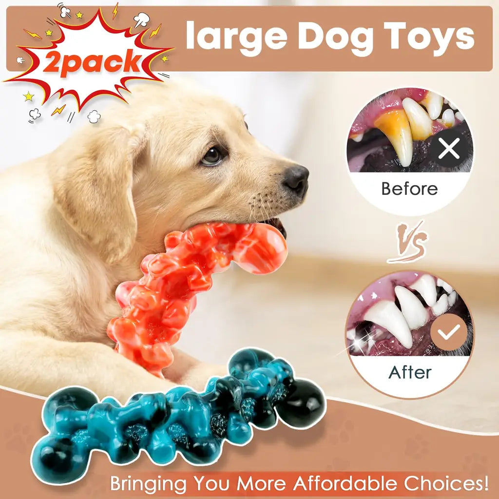 Dog Chew Toys for Aggressive Chewers – 2 Pack Indestructible