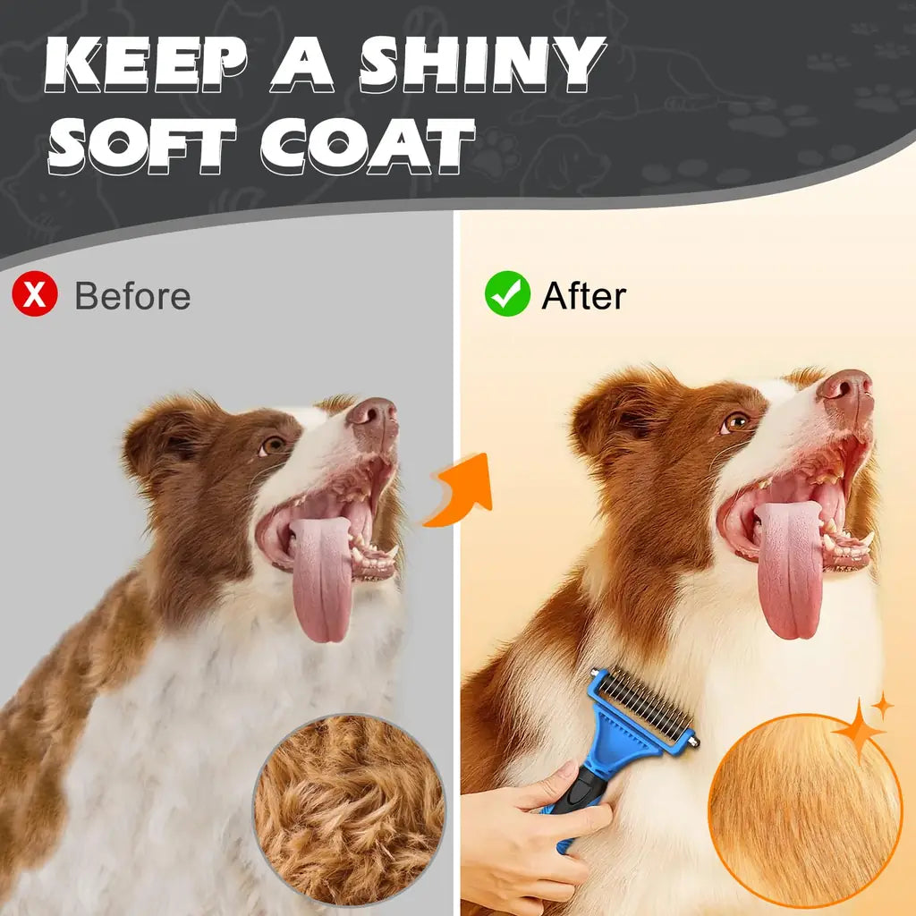 Dematting Tool Deshedding Brush: Stop Mats & Shedding | 3PCS