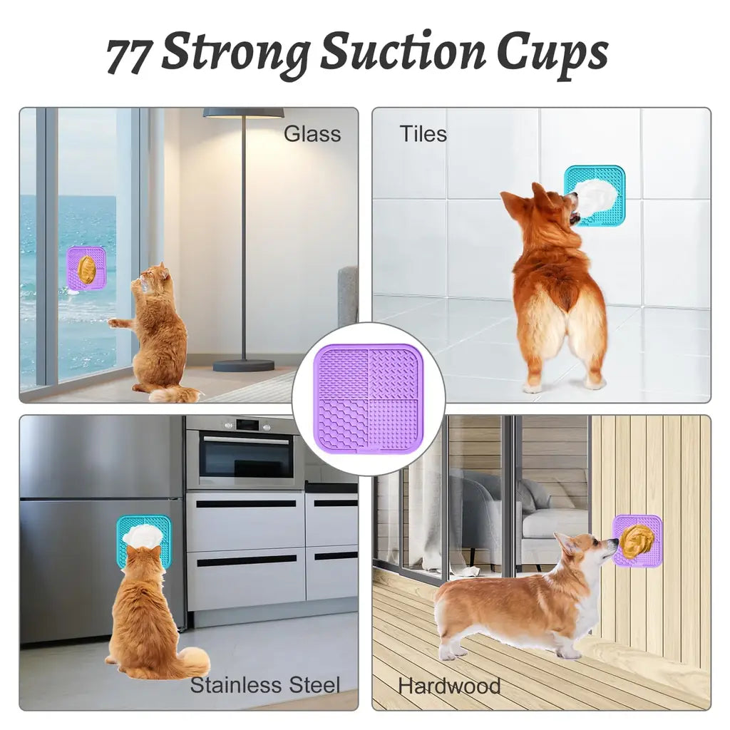 MateeyLife 2PCS Lick Mat for Dogs and Cats – Slow Feeder, Anxiety Relief, Suction Cup Design