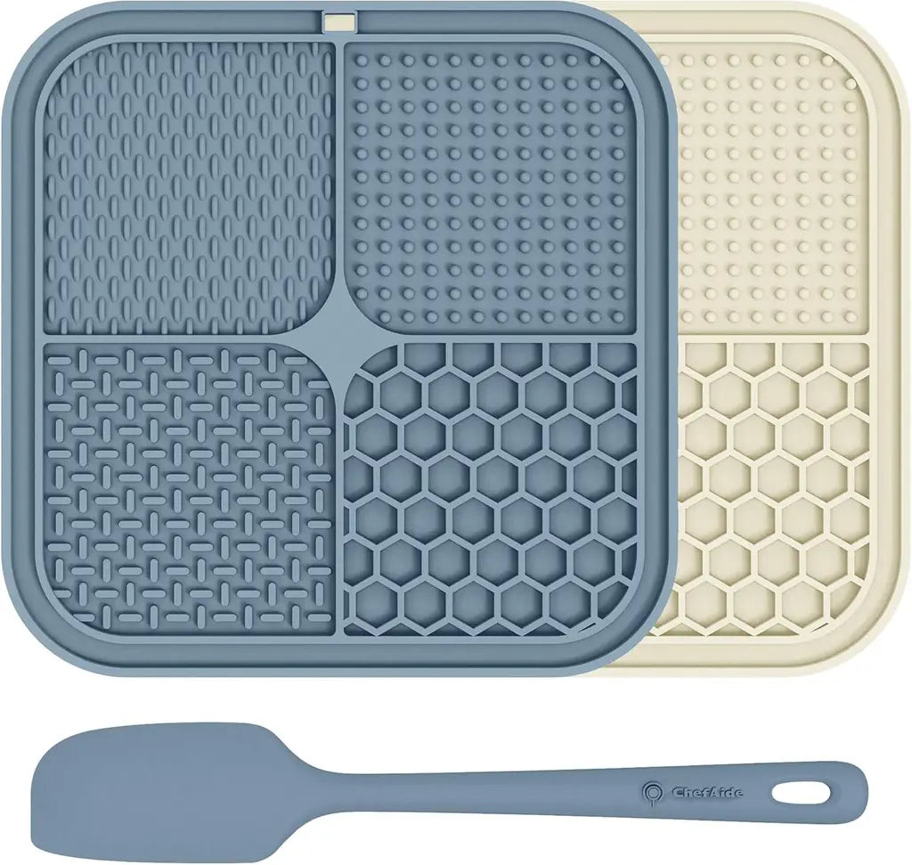 ChefAide 2 Pack Lick Mat for Dogs & Cats with Suction Cups – Slow Feeder, Anxiety Relief
