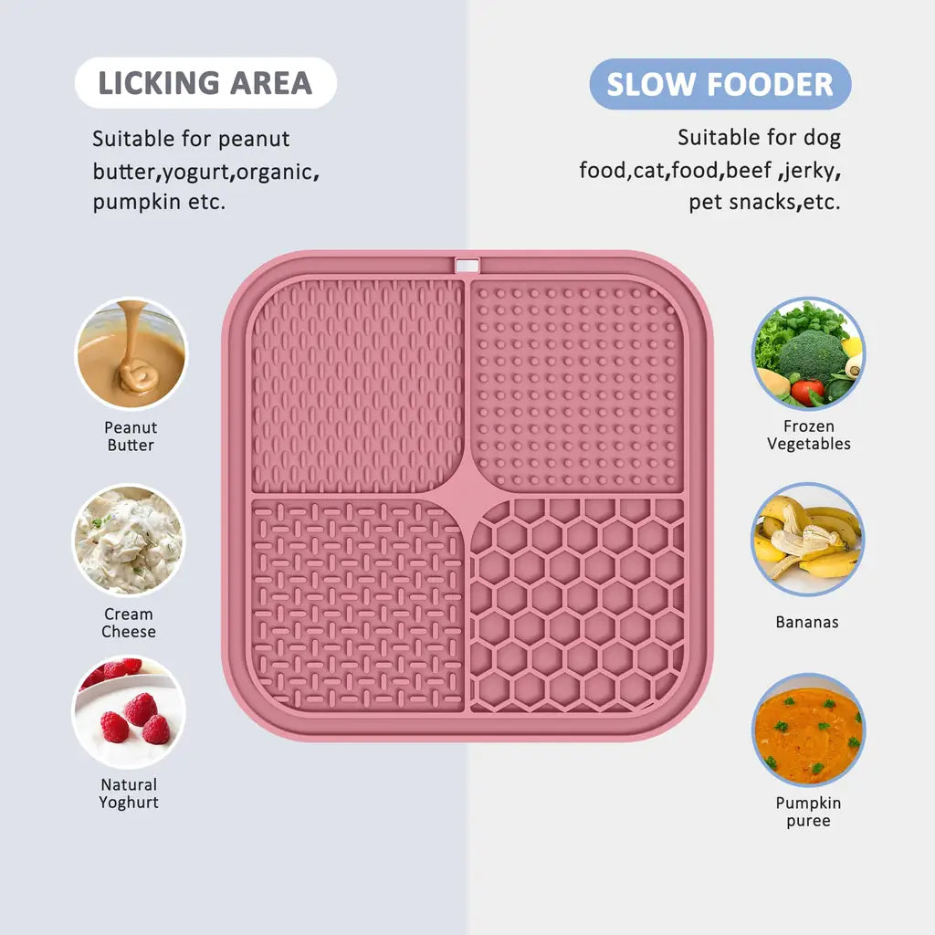 ChefAide 2 Pack Lick Mat for Dogs & Cats with Suction Cups – Slow Feeder, Anxiety Relief