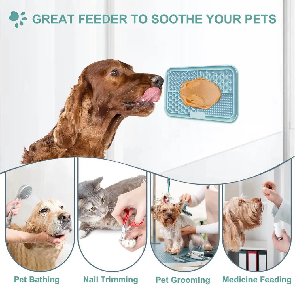 Dog Lick Mat for Anxiety Relief — Zonopy Slow Feeder Licking Mat with Suction Cups