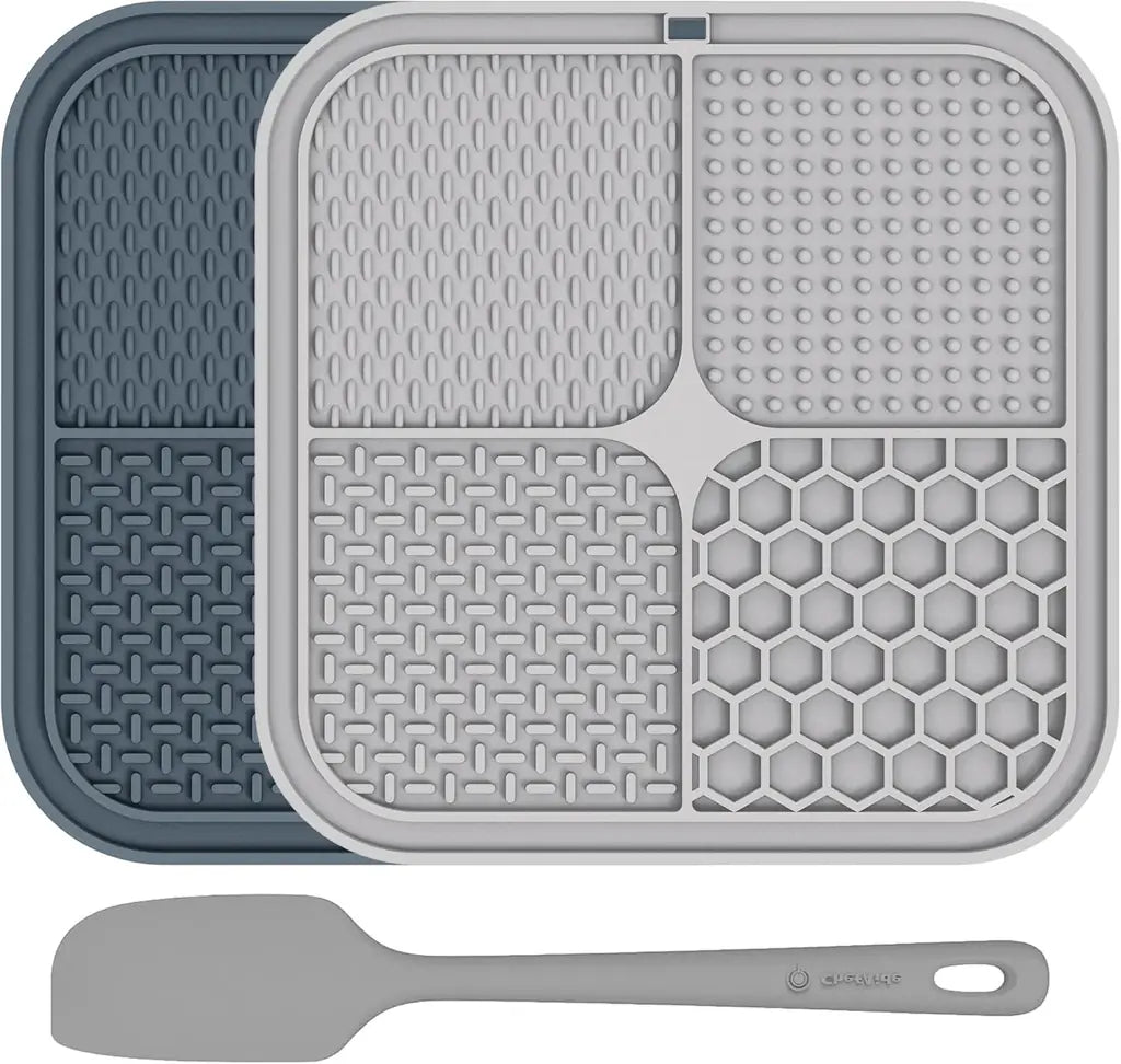 ChefAide 2 Pack Lick Mat for Dogs & Cats with Suction Cups – Slow Feeder, Anxiety Relief