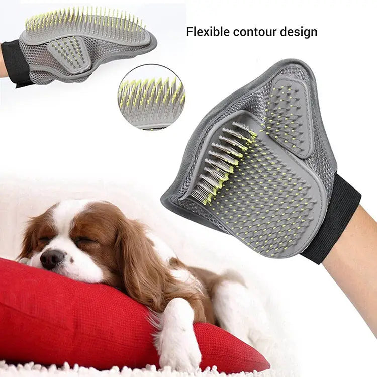 Steel Needle Pet Grooming Gloves – Hair Removal & Bath Brush for Cats & Dogs