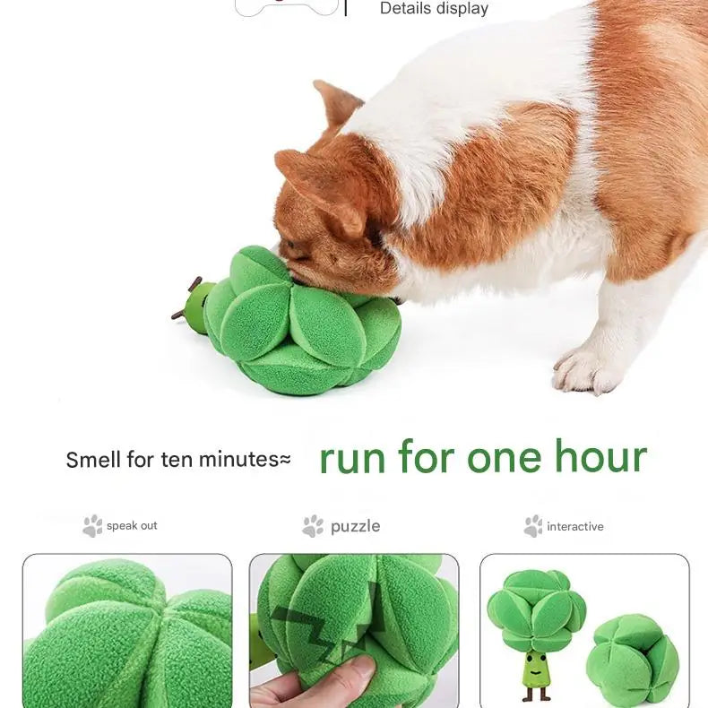 Broccoli Dog Puzzle Sniffing Toy – Slow Feeder & Boredom Buster