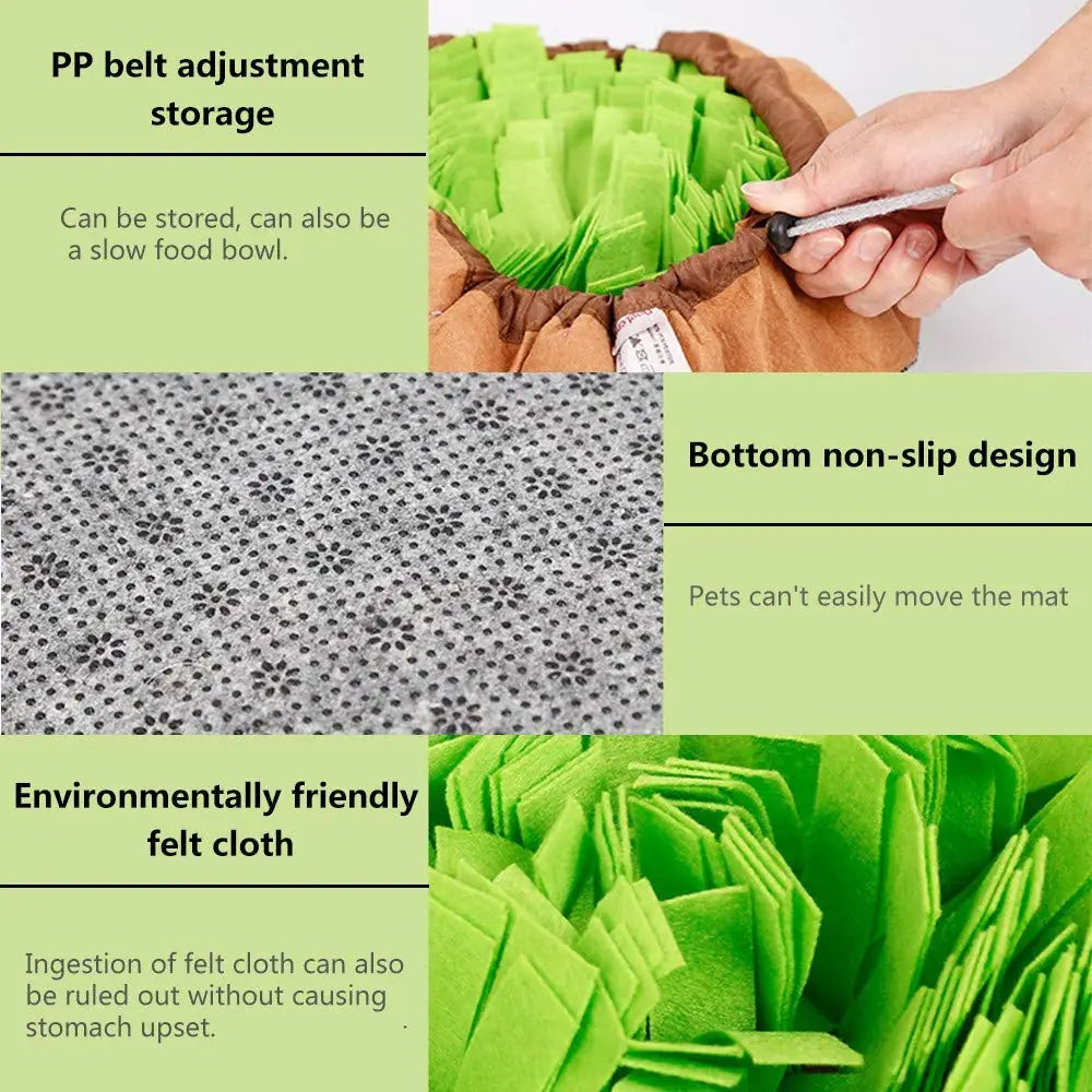 AWOOF Dog Snuffle Mat for Dogs & Cats – Interactive Foraging Nose Work Feeding Game
