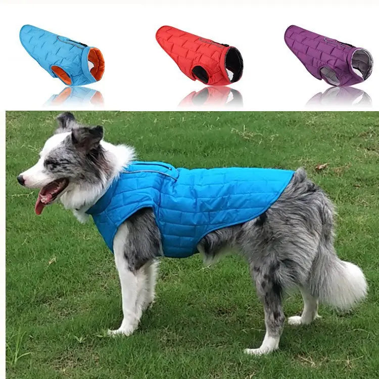 Classic Plaid Dog Jacket for Winter Warmth