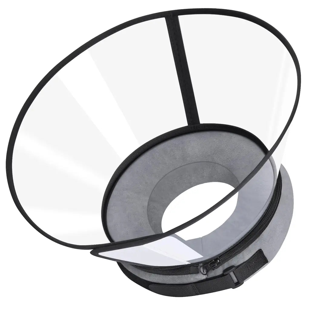 Sponge Core Dog Recovery Donut Collar – Soft Cone Alternative with Clear Vision Shield