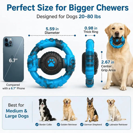 Tough Dog Toys for Aggressive Chewers – Indestructible Nylon Chew Toy with Squeaker