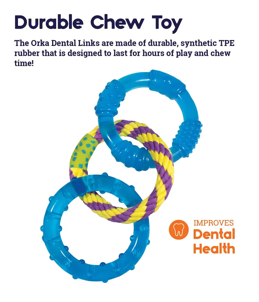 Petstages Dental Links Dog Chew Toy – Puppies &Adults, Strong Chewers, Multiple Textures & Rope