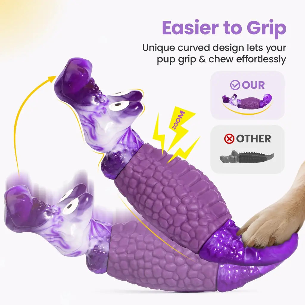 HGB Indestructible Dog Chew Toy for Aggressive Chewers – Squeaky Dental Nylon