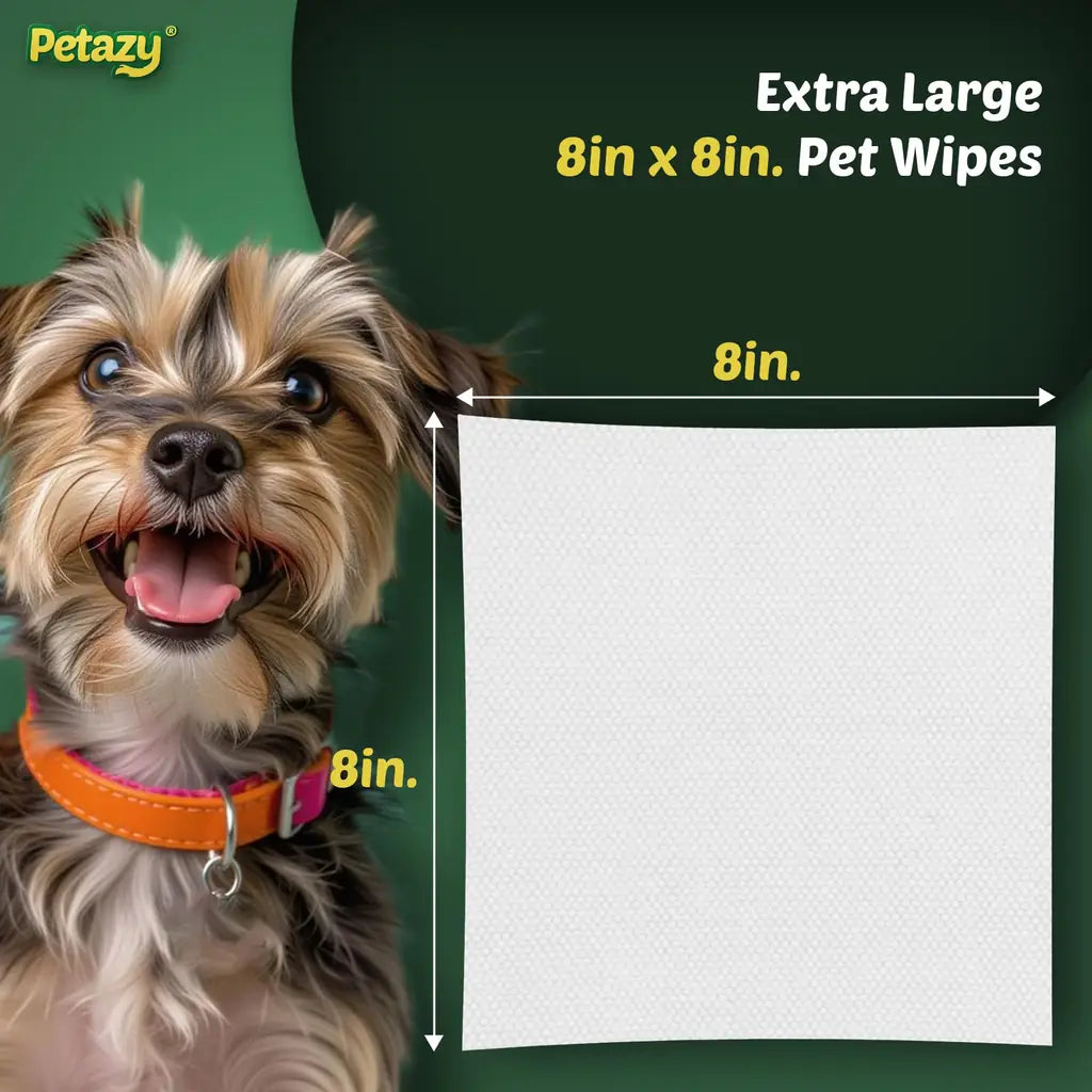 Pet Wipes for Dogs & Cats | XL 8x8in | Hypoallergenic | Chamomile, Lavender or Unscented
