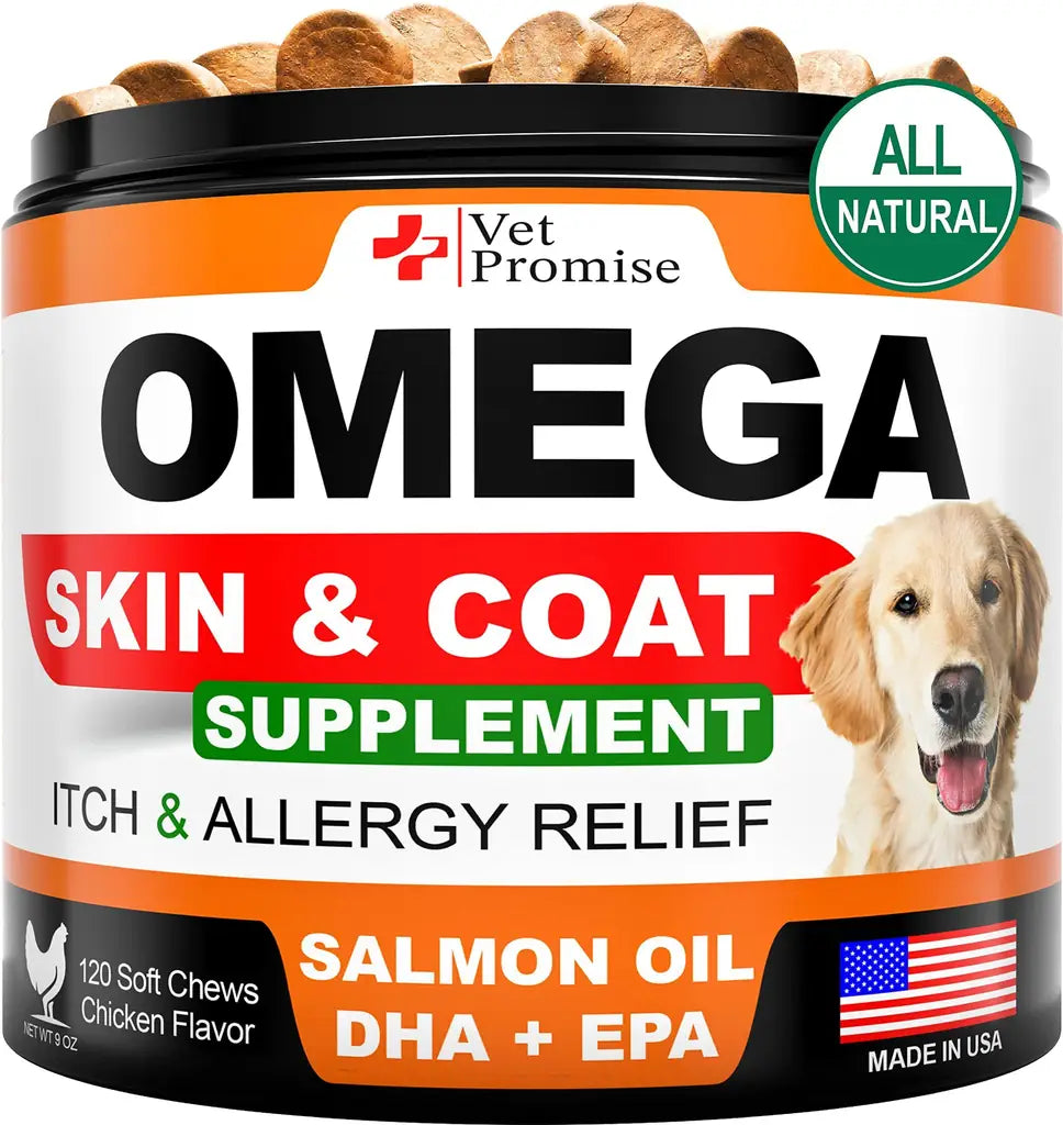 Omega 3 for Dogs – Fish Oil Supplement for Healthy Skin, Coat & Allergy Relief