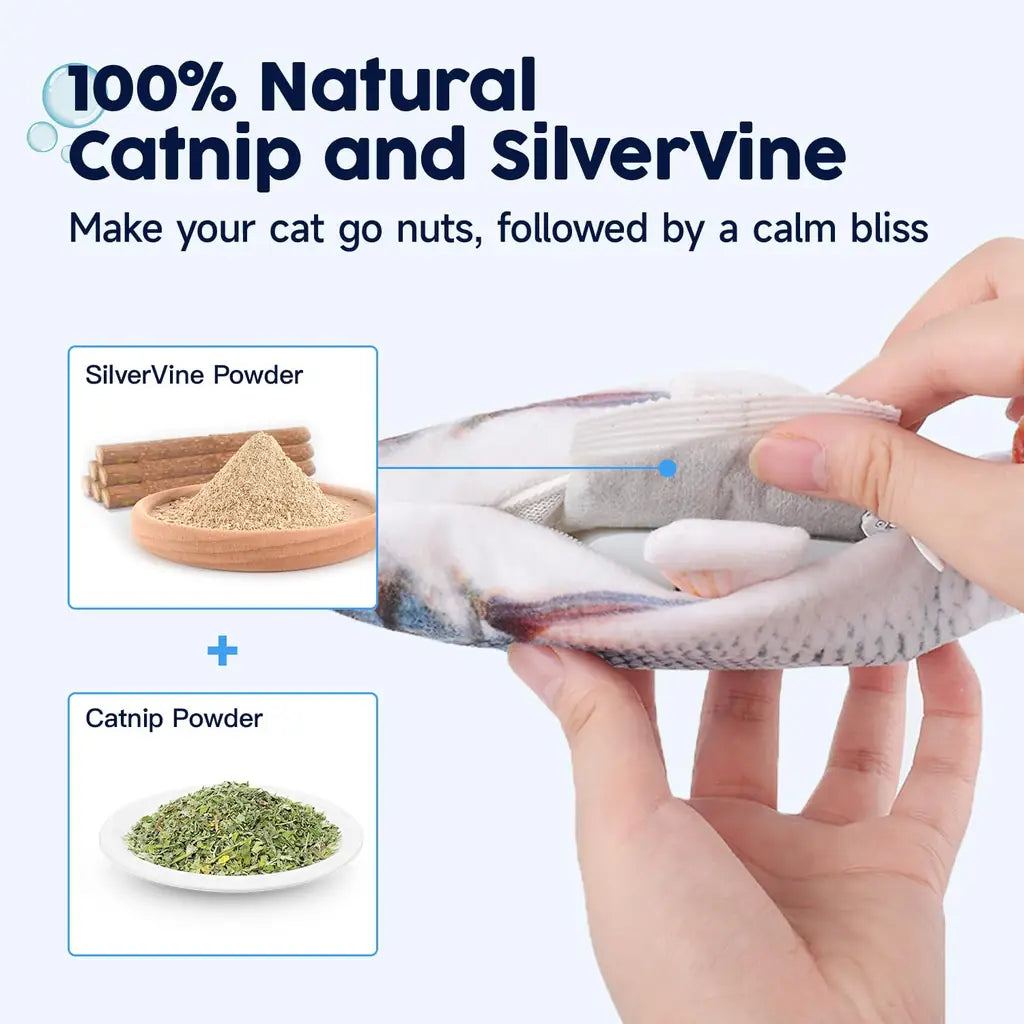 Wiggling Fish Cat Toy with Catnip - Floppy Kicker