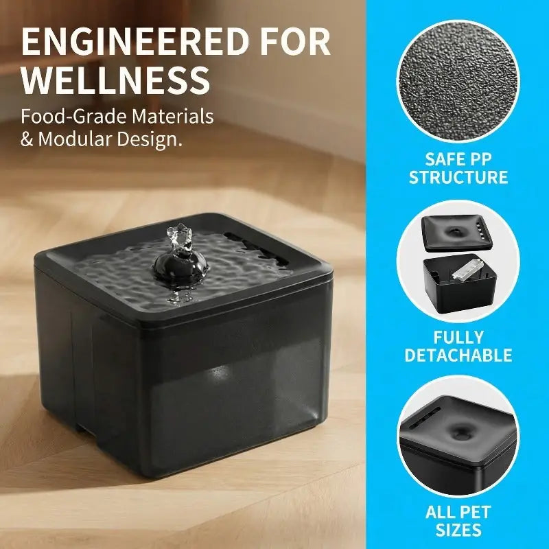Pet Water Fountain 128 oz, Ultra-Silent <20dB Automatic Dispenser | PawVortex