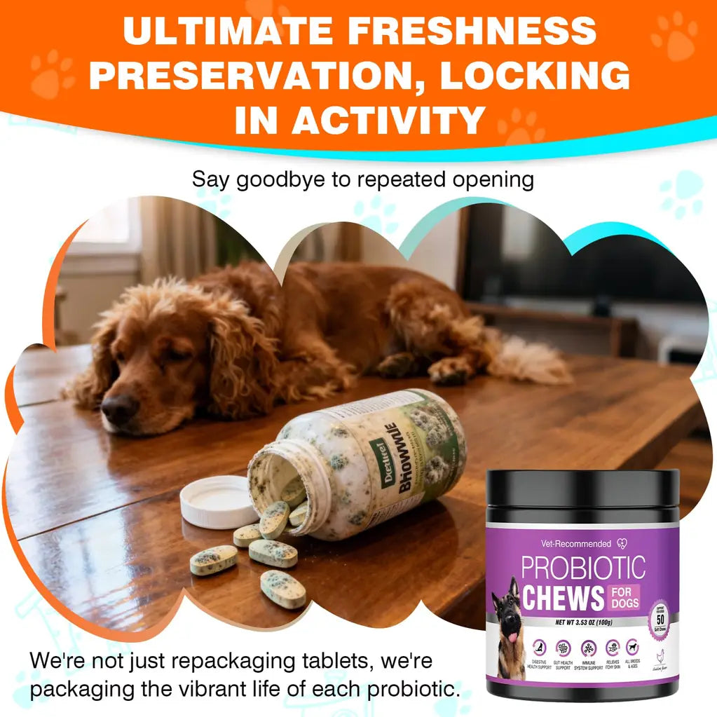 Probiotics for Dogs – Digestive Health, Gut Support & Immune Boost | Chicken Flavor 50ct | TTLXBL
