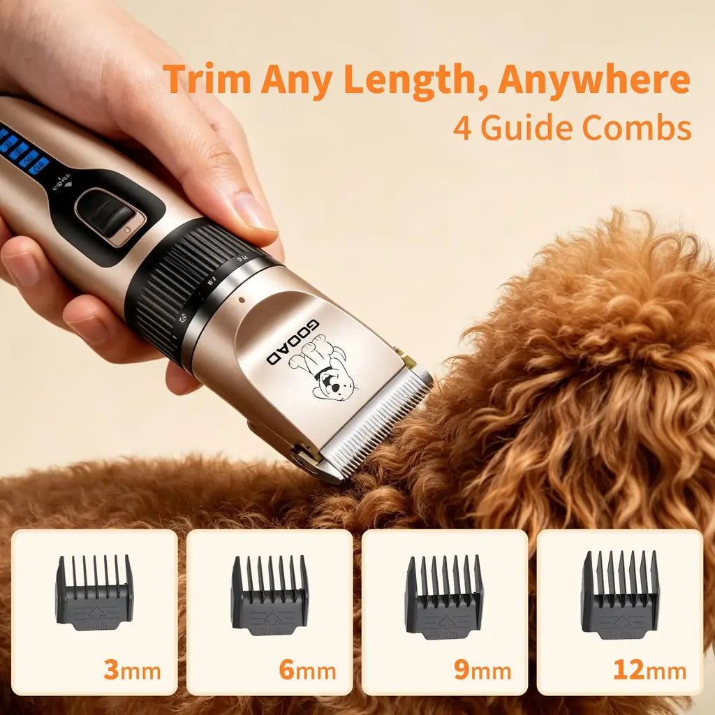 Dog Grooming Clippers Kit — Cordless Rechargeable Pet Hair Trimmer by Gooad