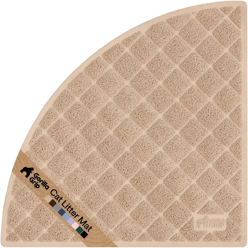 GORILLA GRIP Cat Litter Box Mat, Cushioned Coil Mesh Litter Trapping Mat, Scatter Control, Phthalate Free, Ultra Deep Catch Grooves, Easy Clean