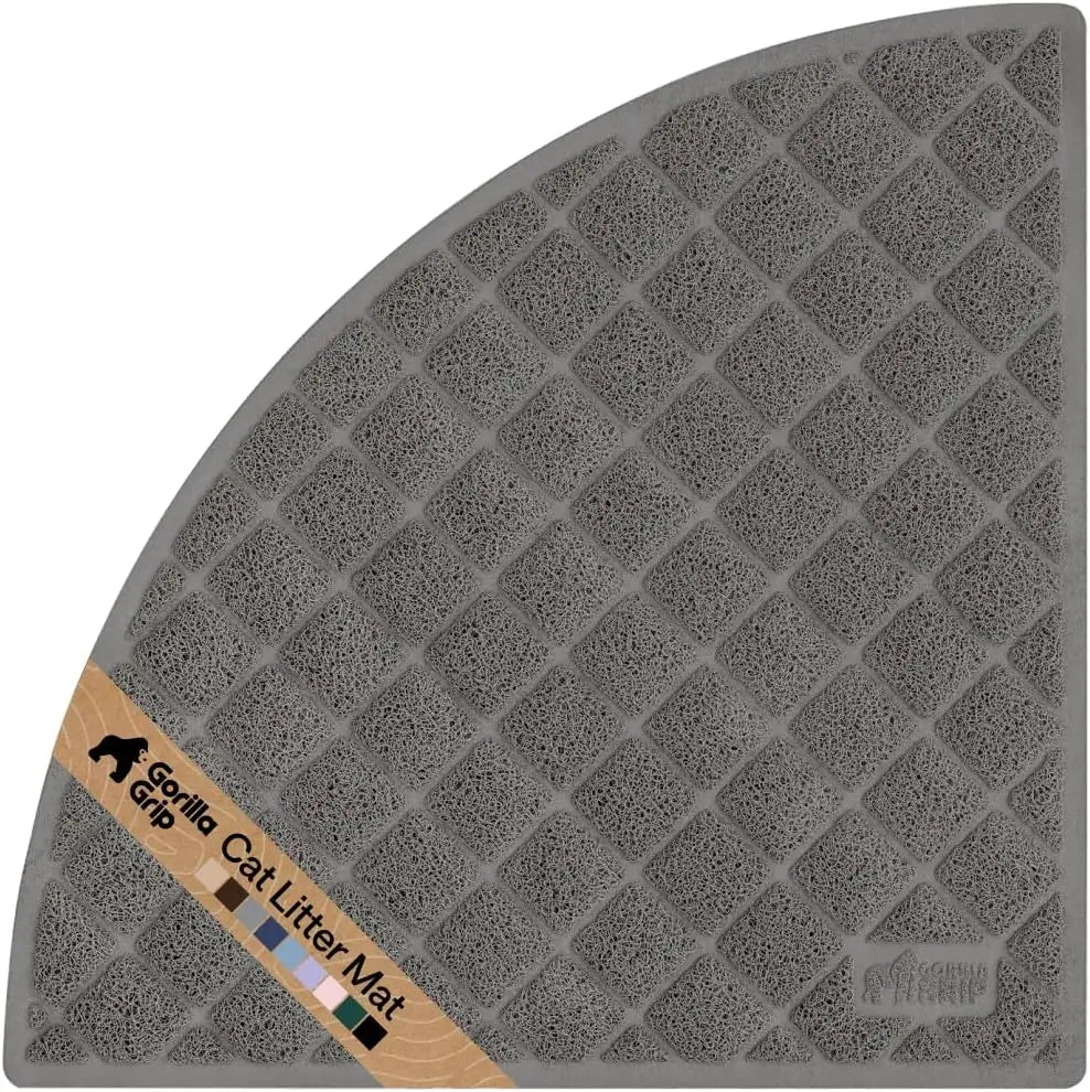 GORILLA GRIP Cat Litter Box Mat, Cushioned Coil Mesh Litter Trapping Mat, Scatter Control, Phthalate Free, Ultra Deep Catch Grooves, Easy Clean