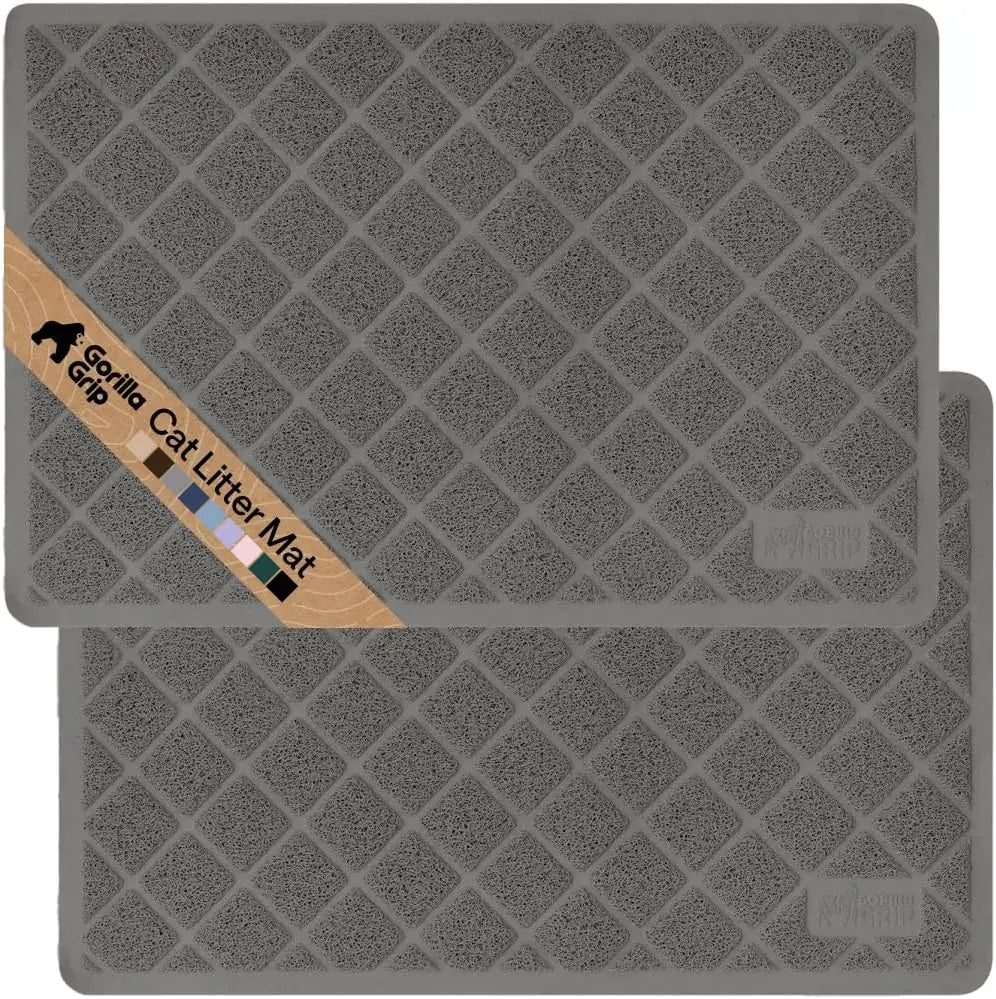 GORILLA GRIP Cat Litter Box Mat, Cushioned Coil Mesh Litter Trapping Mat, Scatter Control, Phthalate Free, Ultra Deep Catch Grooves, Easy Clean