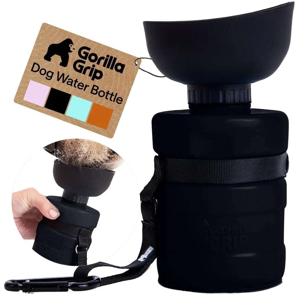 Gorilla Grip Portable Dog Water Bottle with Bowl Dispenser