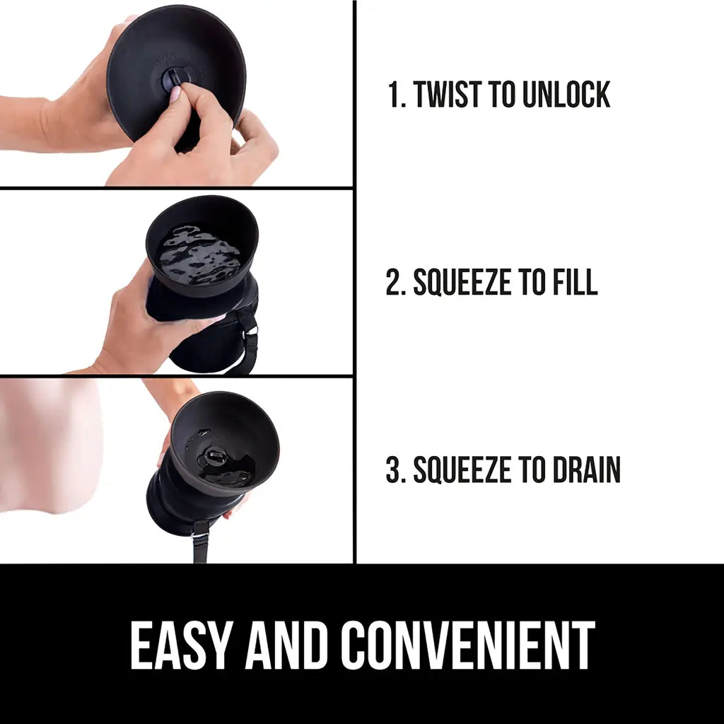 Gorilla Grip Portable Dog Water Bottle with Bowl Dispenser