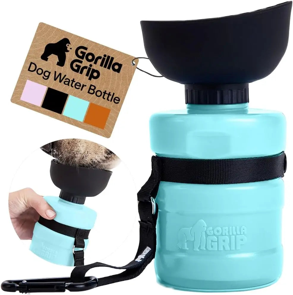 Gorilla Grip Portable Dog Water Bottle with Bowl Dispenser