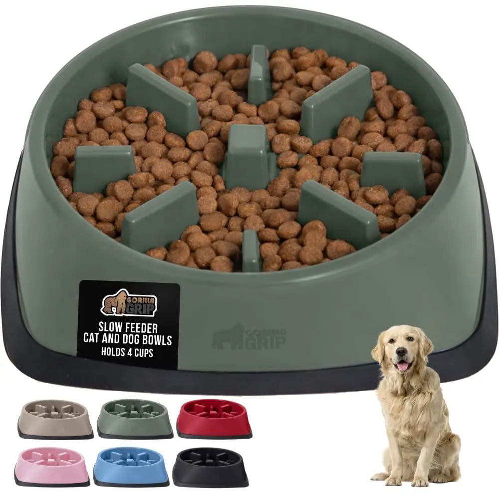 GORILLA GRIP Slow Feeder Dog Bowl | Stop Bloat & Improve Digestion