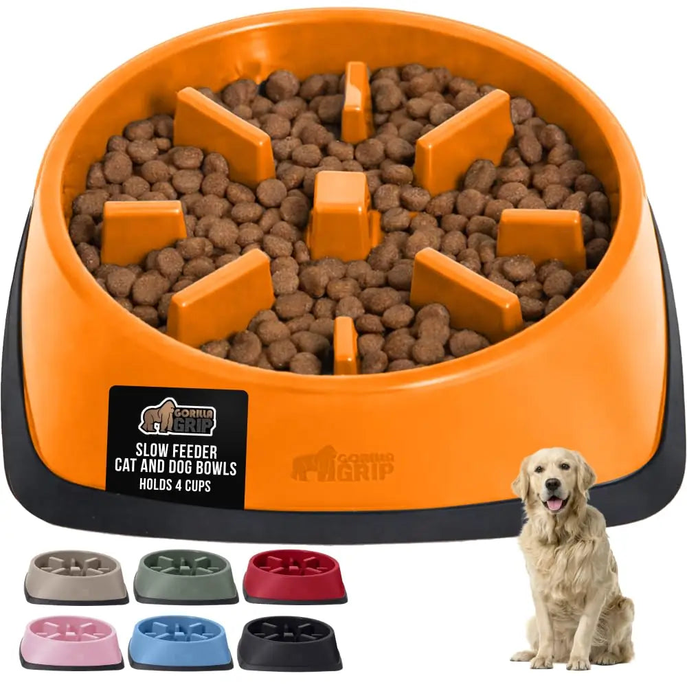 GORILLA GRIP Slow Feeder Dog Bowl | Stop Bloat & Improve Digestion
