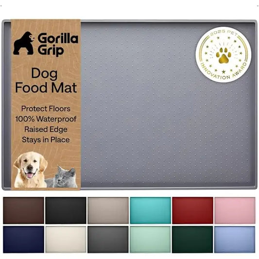 Gorilla Grip Waterproof Raised Edge BPA Free Silicone Pet Feeding Mat