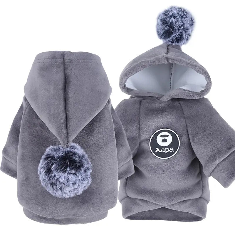 Urban Chic Pet Sweater - Navy Blue with Pom-Pom Accent