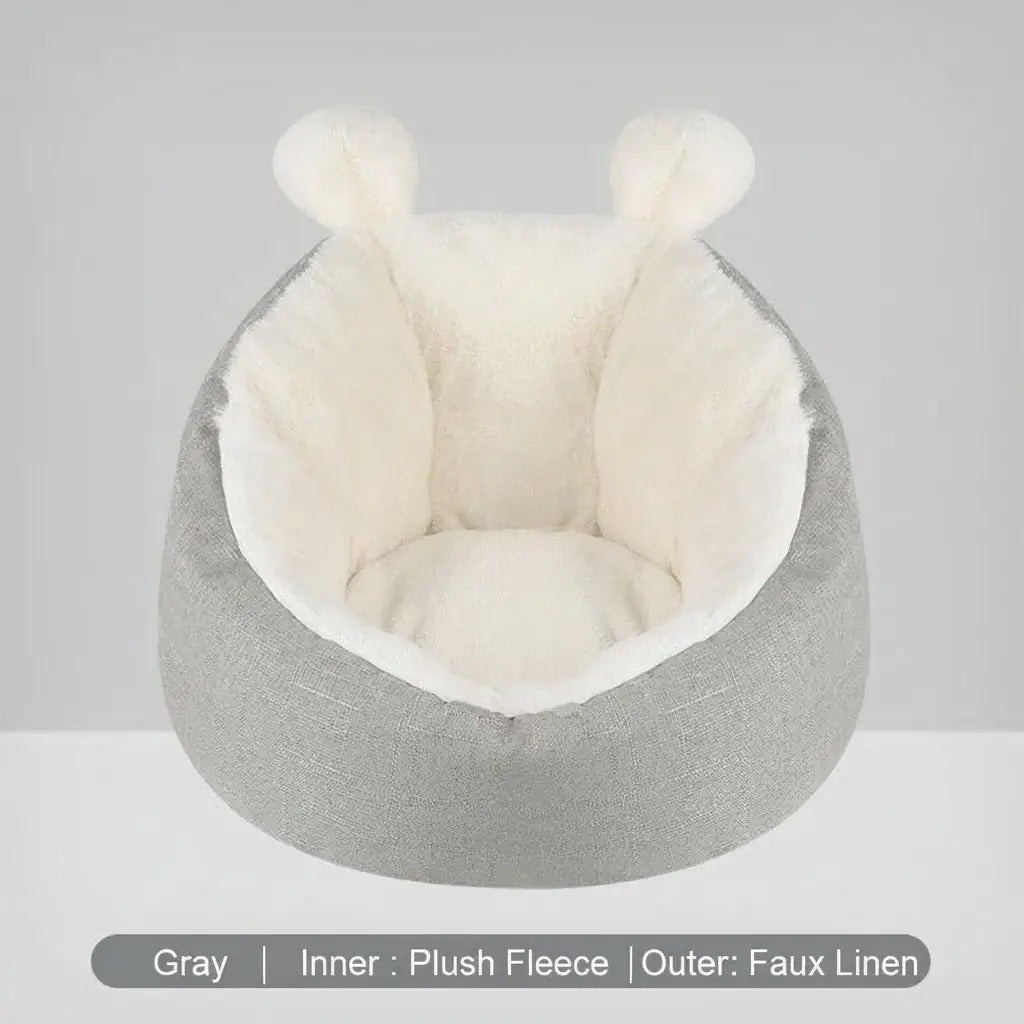 Bunny Ear Nest - Semi-Enclosed Plush Pet Bed