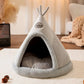 Triangle Yurt Bed for Cats & Small Dogs – Thick & Warm Tent Bed