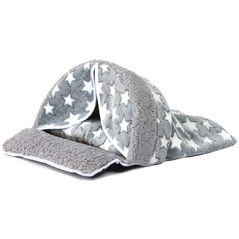 Plush Tunnel Cat Bed – Cozy Double-Layer Winter Nest