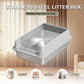 Stainless Steel Cat Litter Box – Splash-Proof, Large & XL Sizes
