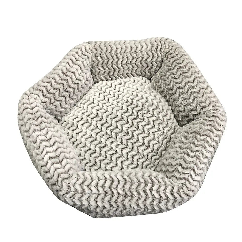 Hexagon Haven - Plush Pet Bed & Crate Mat