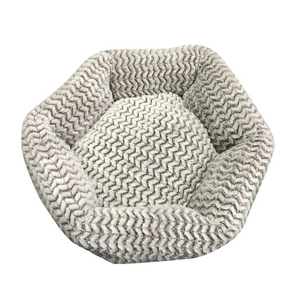 Hexagon Haven - Plush Pet Bed & Crate Mat
