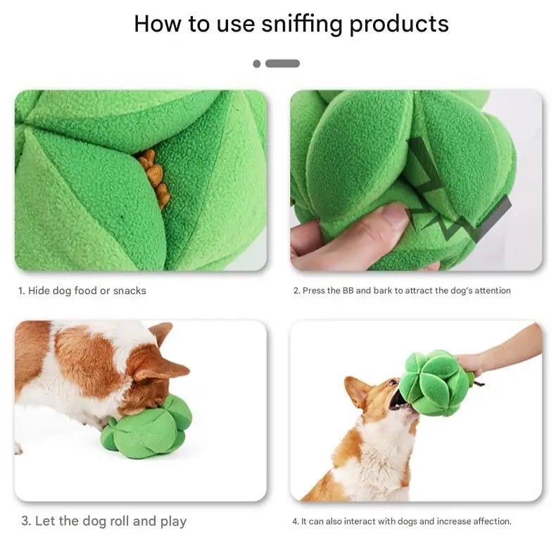 Broccoli Dog Puzzle Sniffing Toy – Slow Feeder & Boredom Buster
