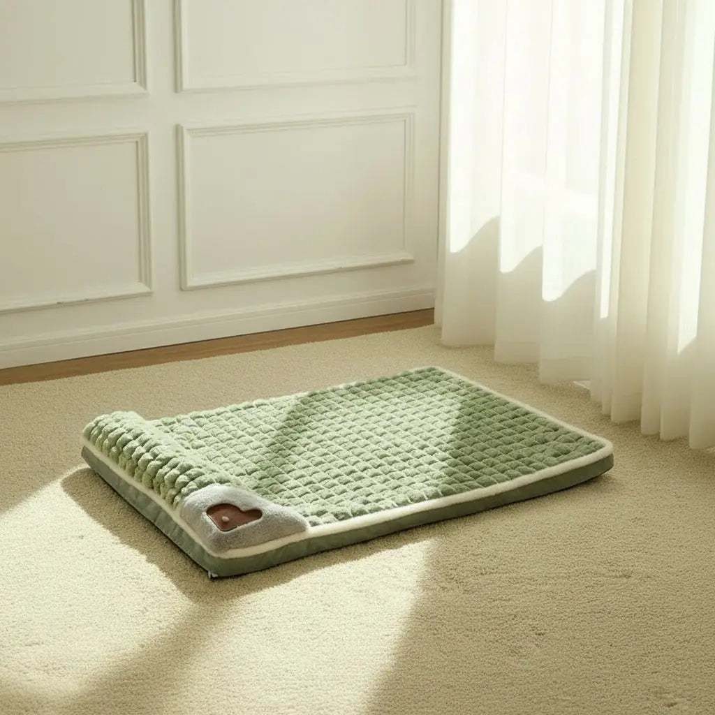 Cozy Avocado Dog Bed - Plush & Washable Pet Mat