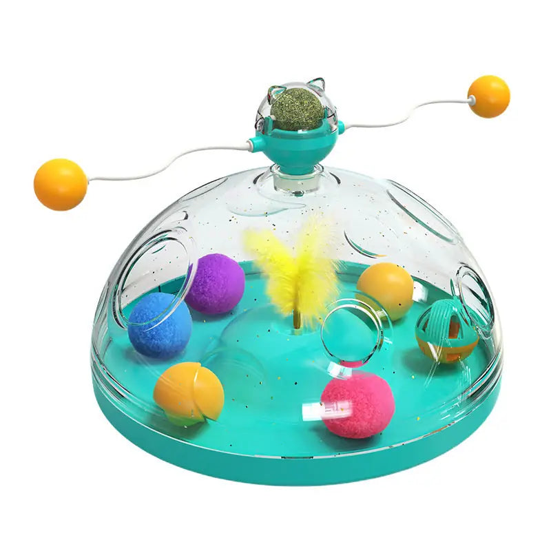 Cat Toy Windmill with Mint – Interactive Treasure Box Spinner