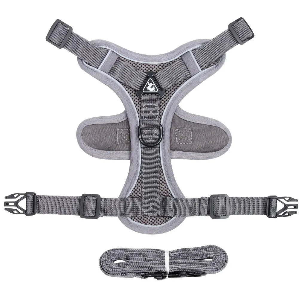 Reflective Vest Harness & Leash – Breathable for Dogs & Cats