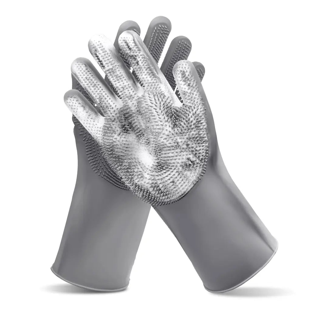 Silicone Pet Grooming Gloves – Dog & Cat Bath Scrubber Brush