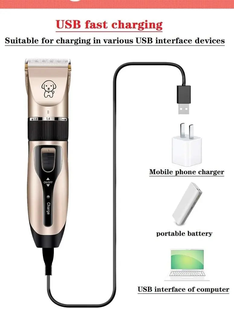 Rechargeable Pet Hair Clipper – Cat & Dog Grooming K8