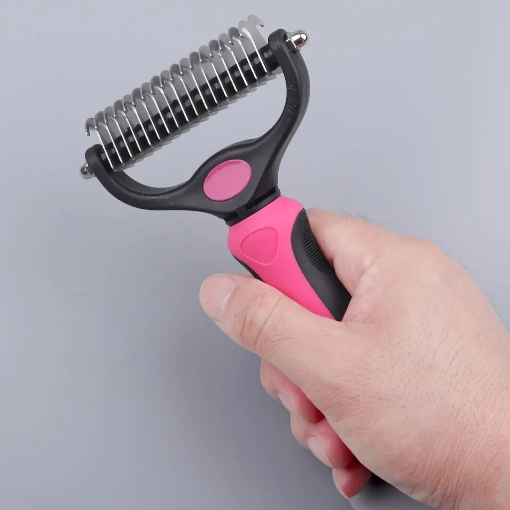 ProGroom Detangling Comb - Stainless Steel De-Matting Tool for Long-Haired Pets