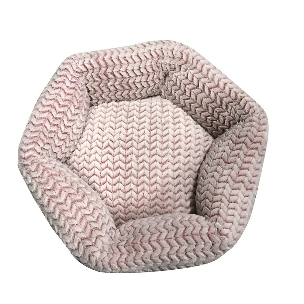 Hexagon Haven - Plush Pet Bed & Crate Mat