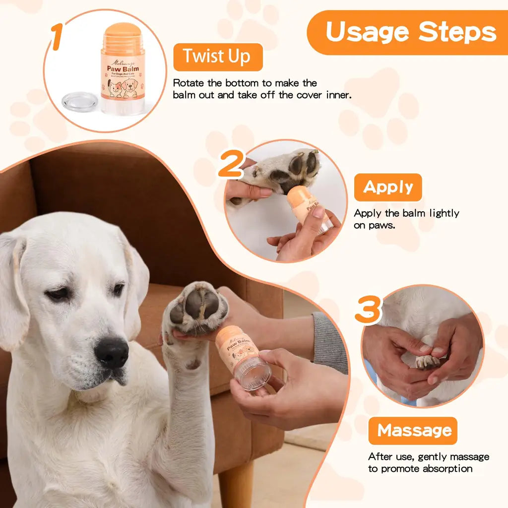 Molianji Dog & Cat Paw Balm Stick – Lick-Safe Moisturizer for Dry Cracked Paws & Nose