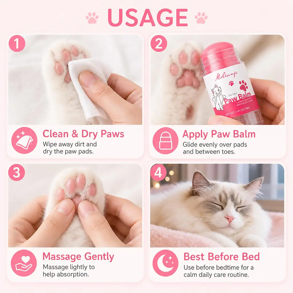 Molianji Dog & Cat Paw Balm Stick – Lick-Safe Moisturizer for Dry Cracked Paws & Nose
